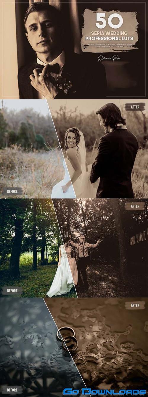 50 Sepia Wedding LUTs Pack Free Download