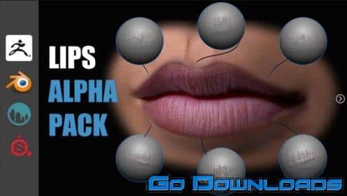 Artstation Lips Detail Alpha Pack (zbrush blender 3dcoat substance) Free Download