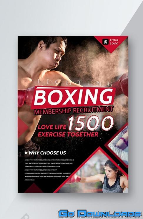 Boxing Hall Member Recruitment Flyer Template PSD Free Download