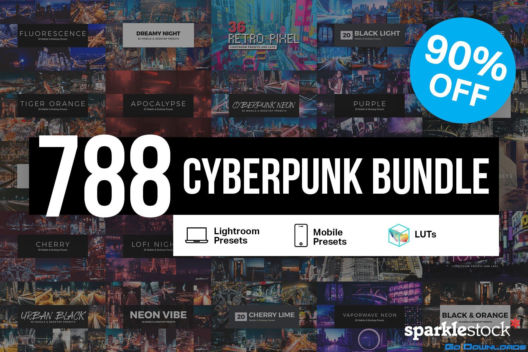 CreativeMarket 788 Cyberpunk Presets LUTs 5883096 Free Download