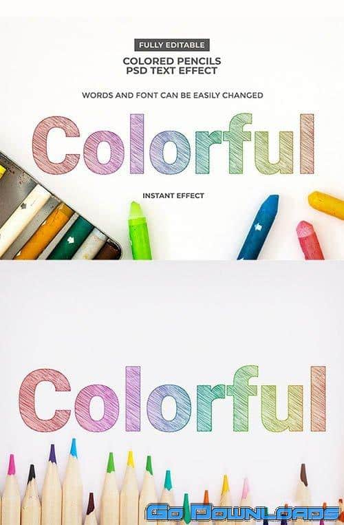 GraphicRiver Colourful Pencil Sketch Text Effect 29854521 Free Download