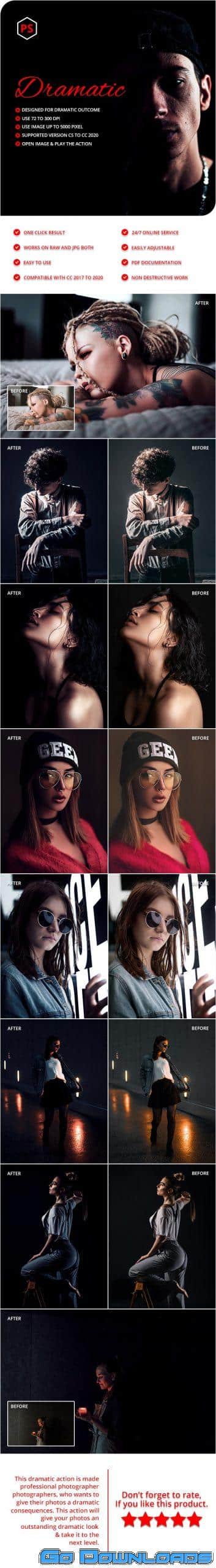 GraphicRiver Dramatic Photoshop Action 29826599 Free Download