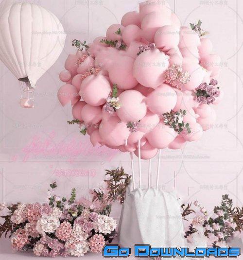 Holiday balloons scene 03 Free Download