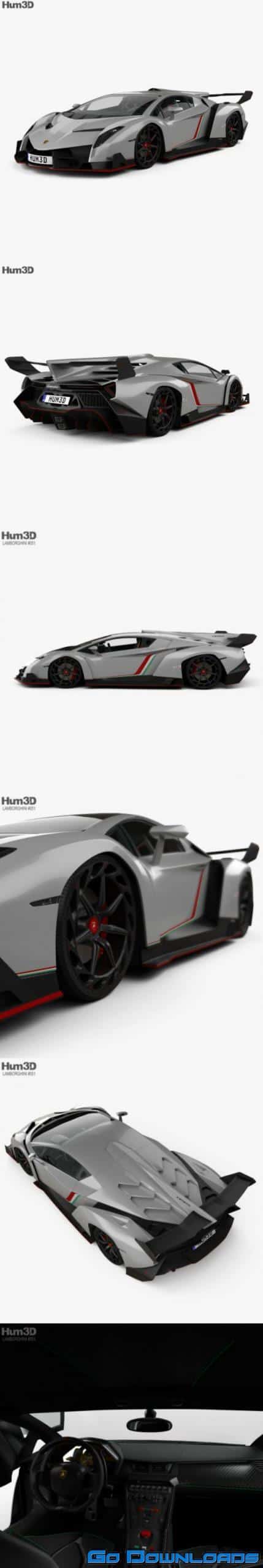 Lamborghini Veneno with HQ interior 2013 3D model Free Download