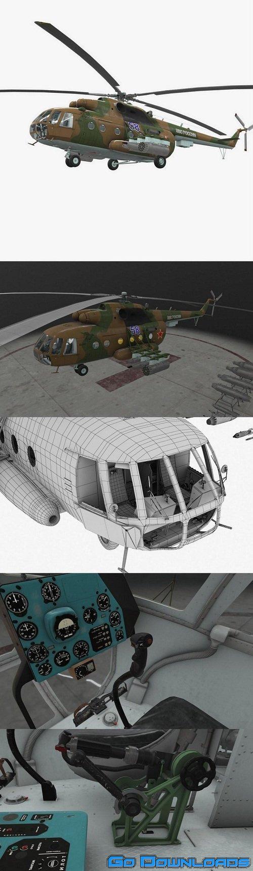 Mi-8MT Helicopter 3d model Free Download