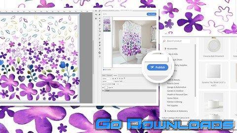 Watercolour shower curtain set up for POD Free Download