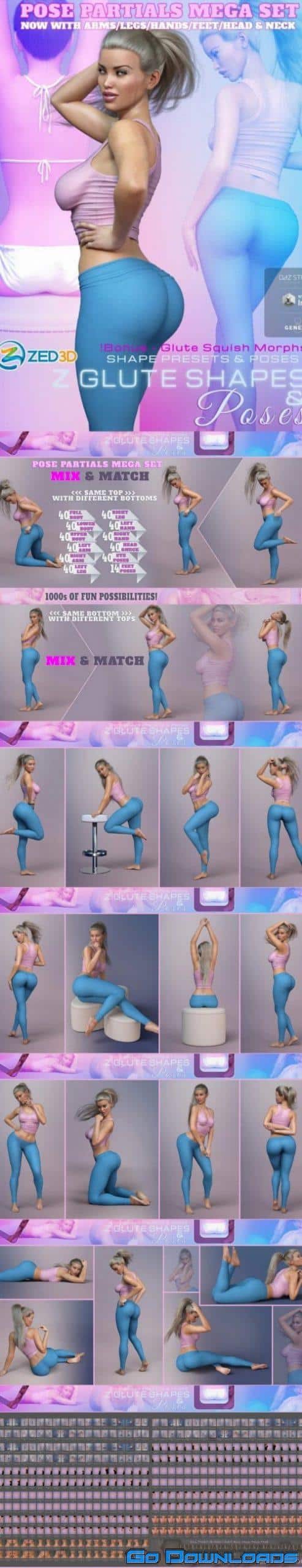 Z Glute Shapes Pose Partials Mega Set Free Download