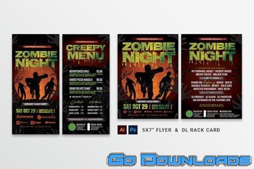 Zombie Night Halloween Flyer Table Tent Free Download