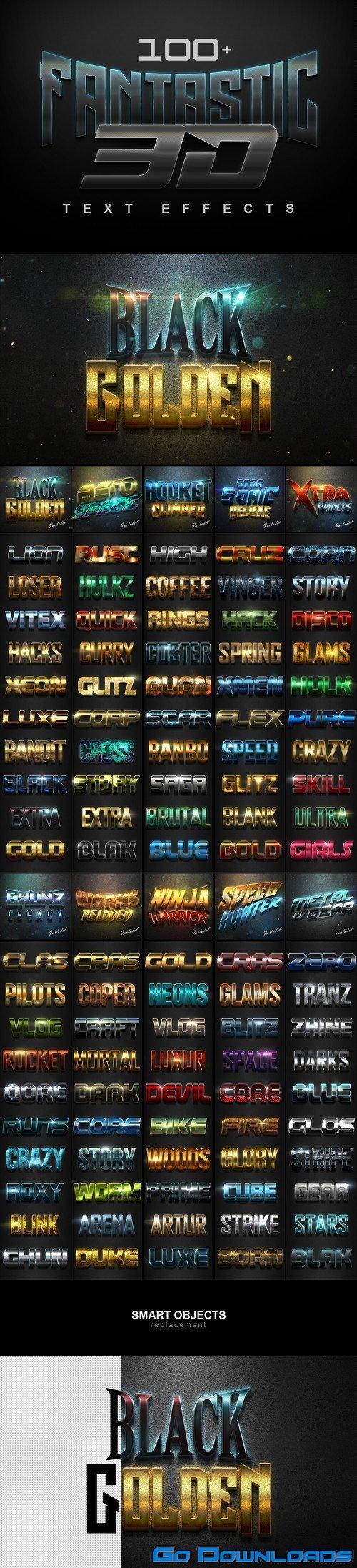 100 Fantastic 3D Text Effects Free Download