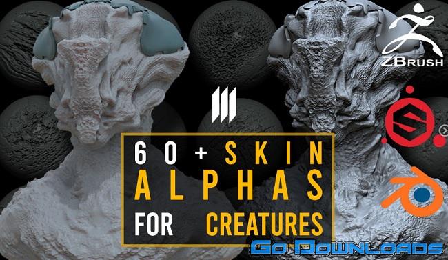 Artstation 60 Skin Alphas For Creatures / Zbrush / Substance Painter / Blender Free Download