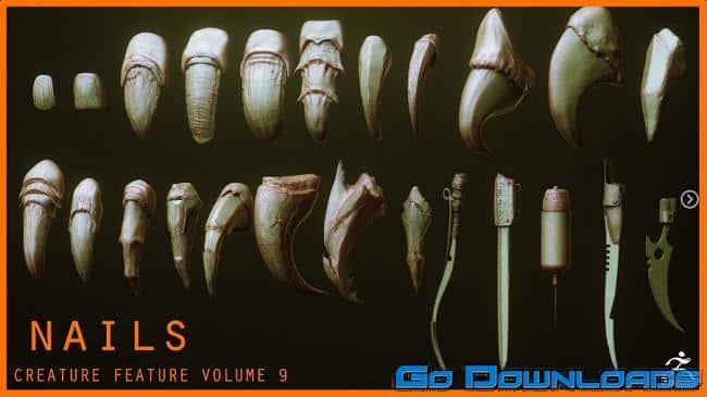 Artstation NAILS 24 Character & Creature Claws & Nails Free Download