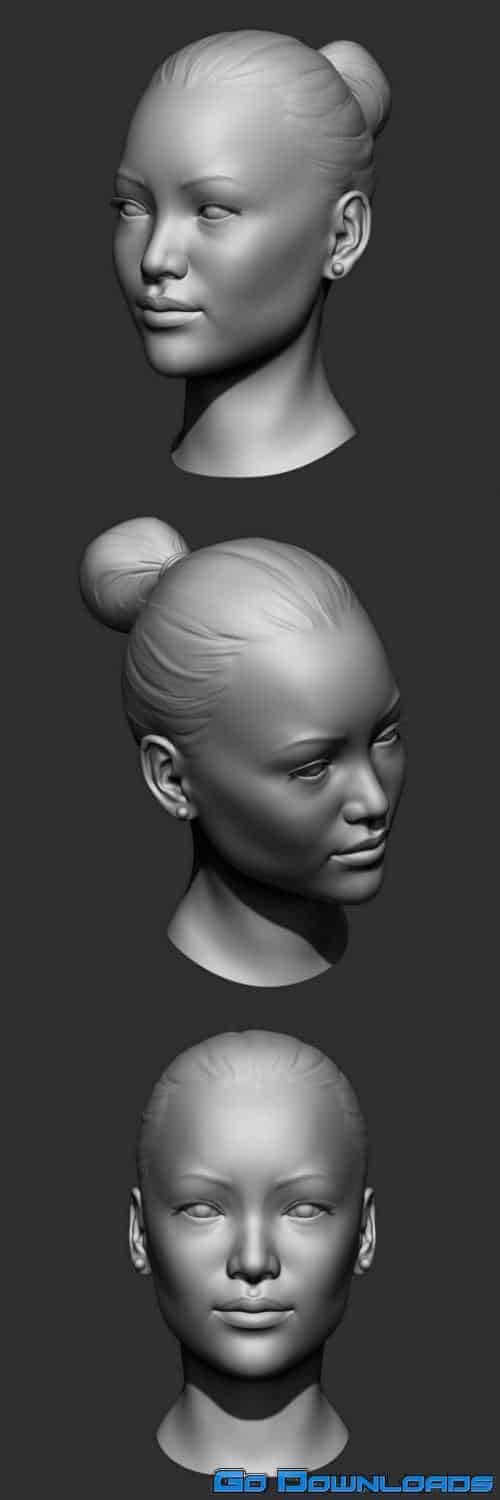 Asian Female Head Base Mesh Free Download