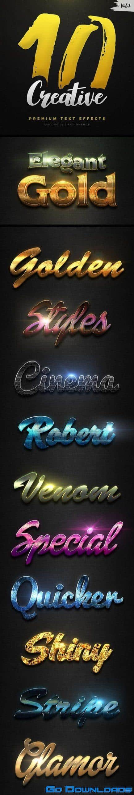 Graphicriver 10 Creative Text Effects Vol.2 20988868 Free Download