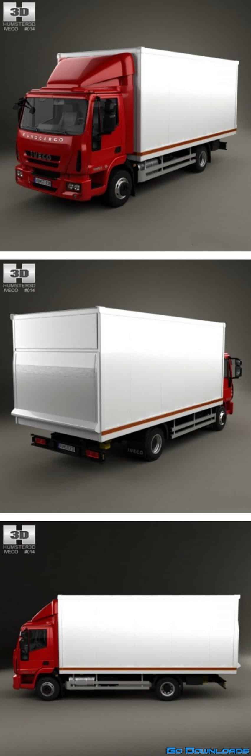 Iveco EuroCargo Box Truck 2013 3D Model Free Download