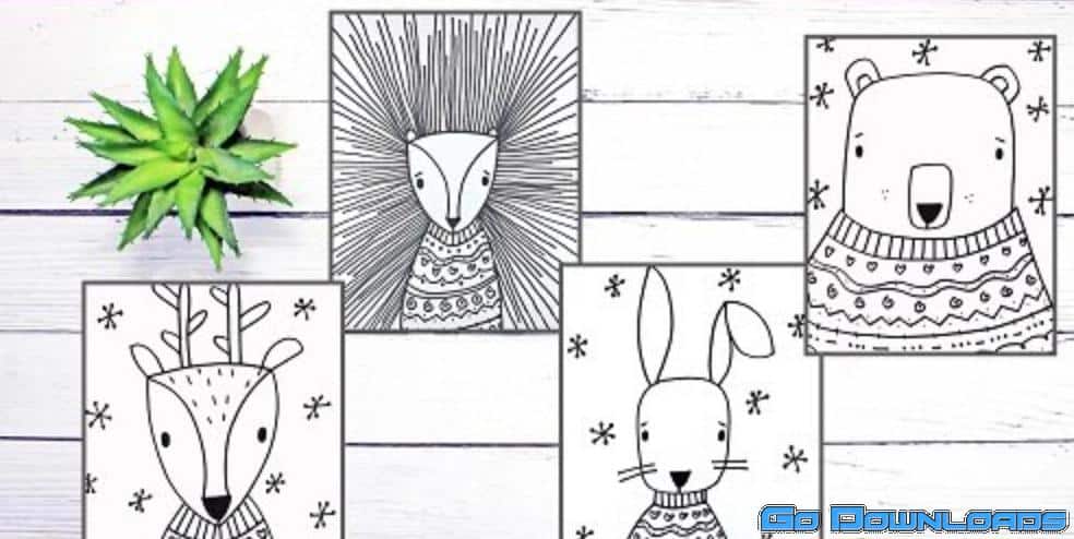 Learn How to Draw 4 Animals in Cozy Sweaters: Step-By-Step Art Lessons for Beginners and Kids