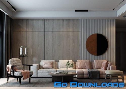 Livingroom Interior Scene 03 By HuyHieuLee Free Download