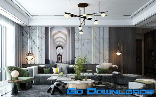 Modern Living Room 132 Free Download