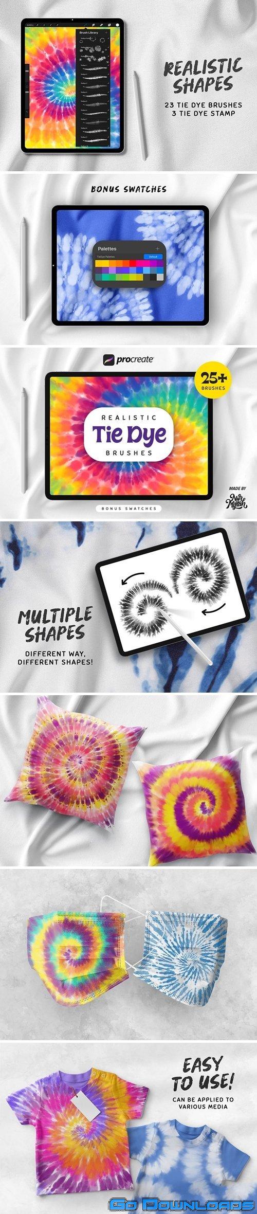 Procreate Realistic Tie Dye Brushes Free Download