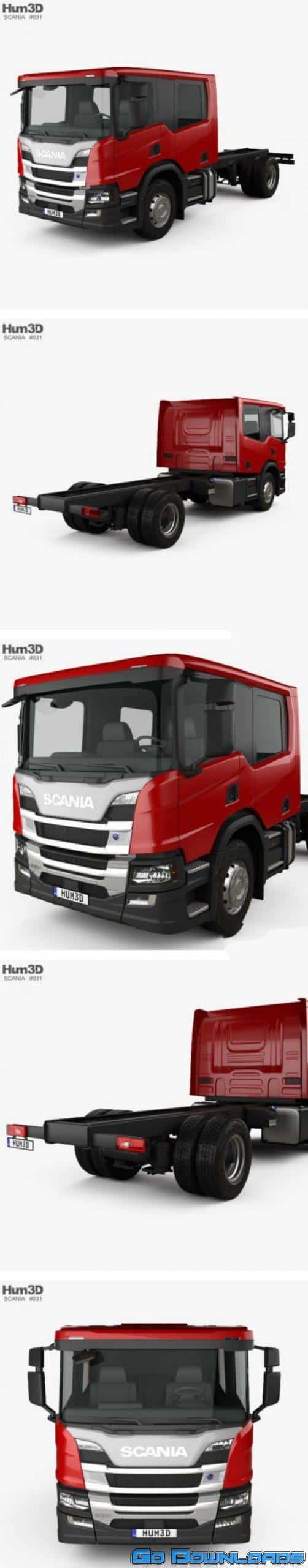 Scania P Crew Cab CP28 Chassis Truck 2017 3D model Free Download