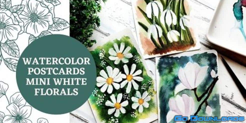 Watercolor Floral Postcards : Painting Mini White Florals