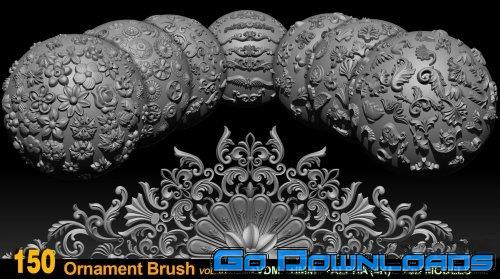 ArtStation 150 Ornament Brushes and Alphas + 3D Models VOL 01 Free Download