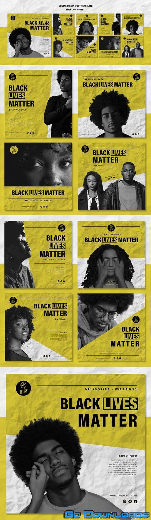 Black Llives Matter Instagram Posts PSD Template Free Download