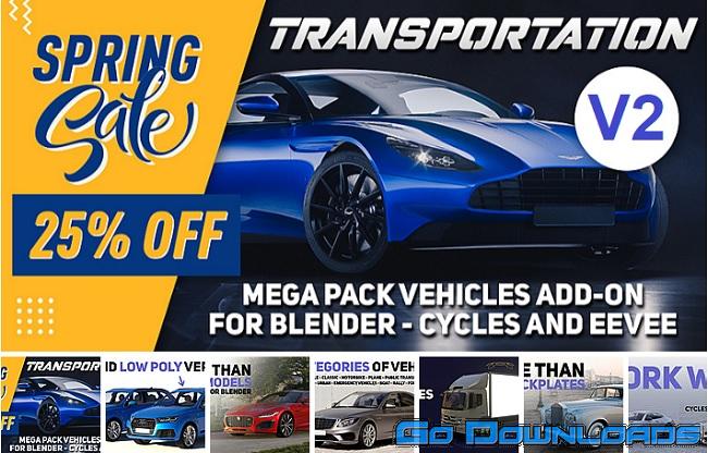 Blendermarket Transportation Car and Vehicle Rigged Library Addon v2 Free Download