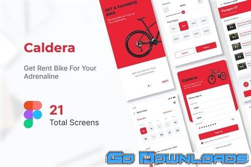 Caldera Mountain Bike Rental Mobile App UI kit Free Download