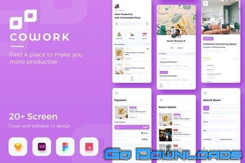 Cowork Coworking Space Rent Apps UI KIT Free Download