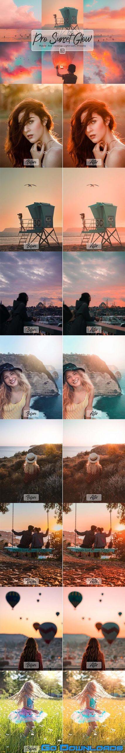 CreativeMarket 10 ProSunset Glow Mobile & Lightroom 5943369 Free Download