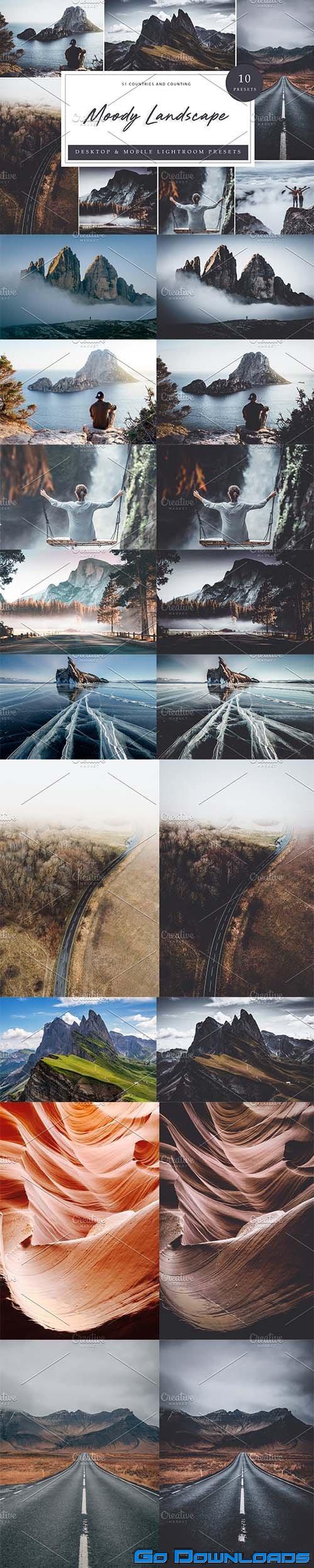 CreativeMarket 10 x Lightroom Moody Landscape 5962629 Free Download