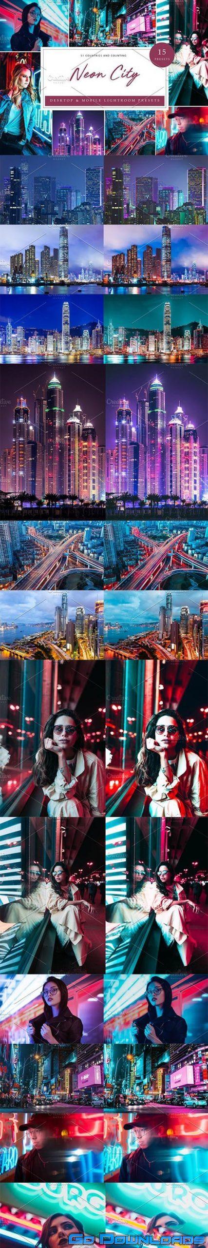 CreativeMarket 15 x Lightroom Presets Neon City 5962657 Free Download