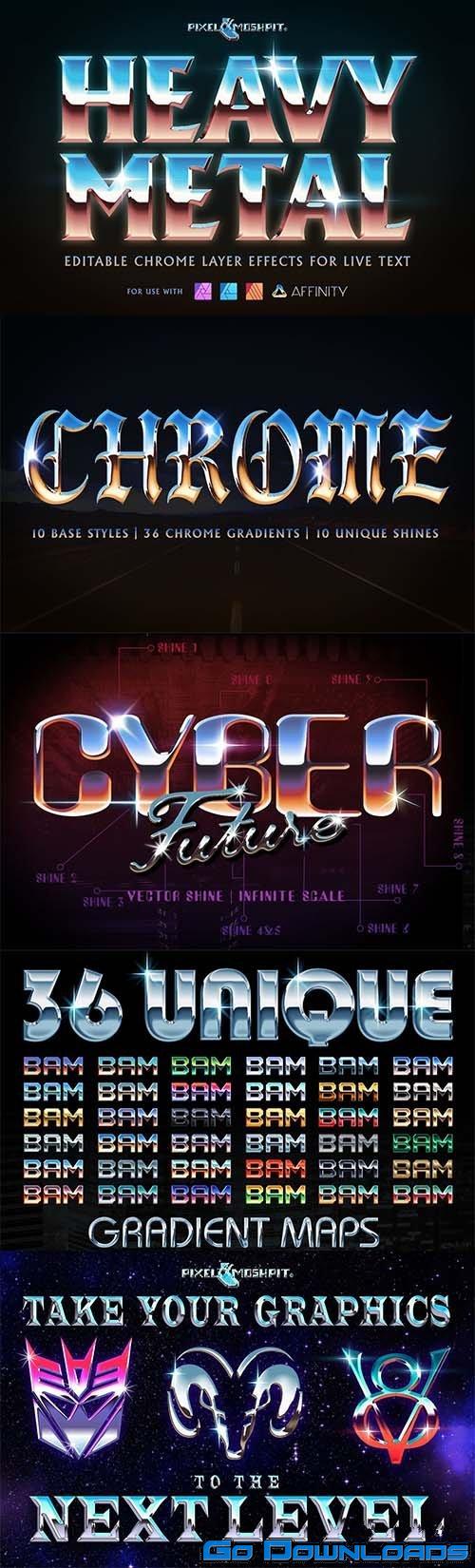 CreativeMarket Heavy Metal Chrome Layer Styles 5995666 Free Download