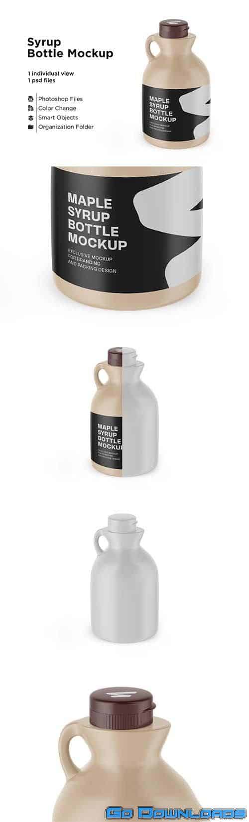 CreativeMarket Matte Plastic Maple Syrup Bottle 6063334 Free Download