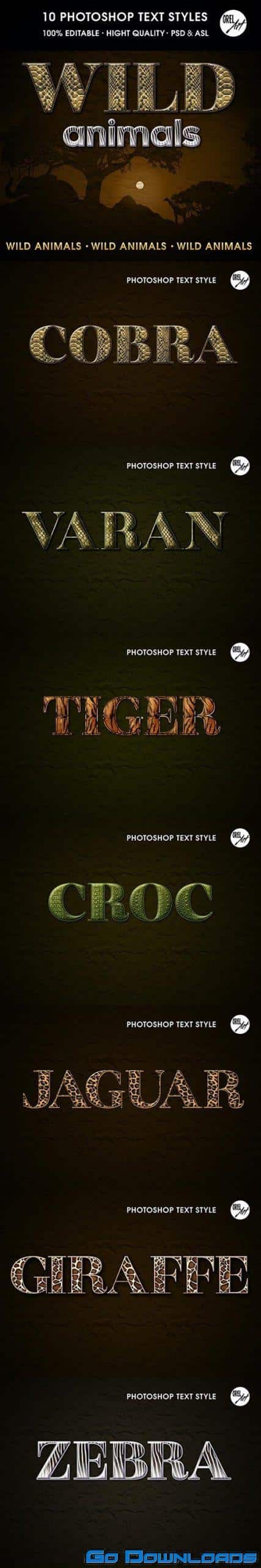 GraphicRiver Wild Animals Text Styles 30385880 Free Download