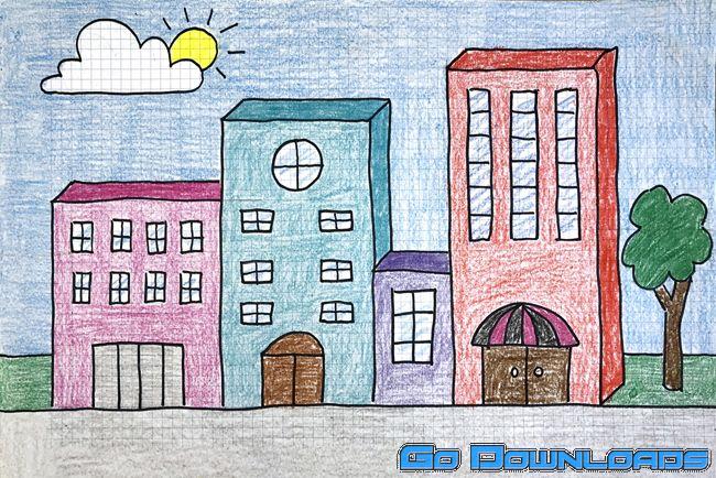 How To Draw BUILDINGS For Kids Free Download