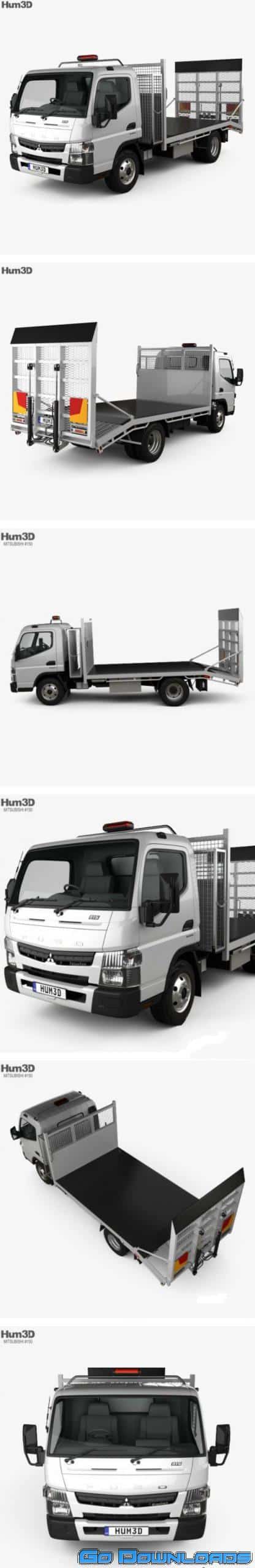 Mitsubishi Fuso Canter (815) Wide Single Cab Tilt Tray Beaver Tail Truck 2016 3D model Free Download