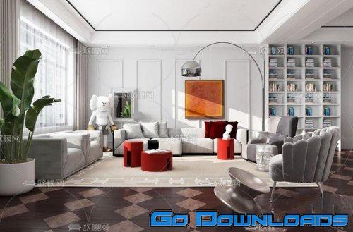 Modern fabric sofa combination 26 Free Download