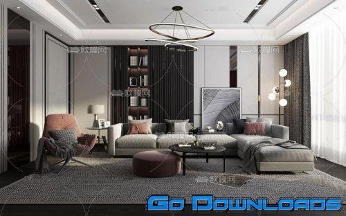 Modern fabric sofa combination 27 Free Download