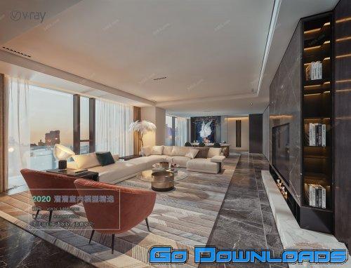 Modern style Livingroom Vray 16 Free Download