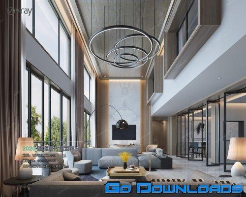 Modern style Livingroom Vray 20 Free Download