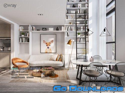 Modern style Livingroom Vray 39 Free Download