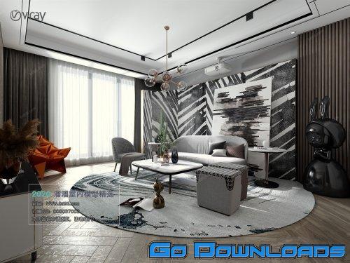 Modern style Livingroom Vray 40 Free Download