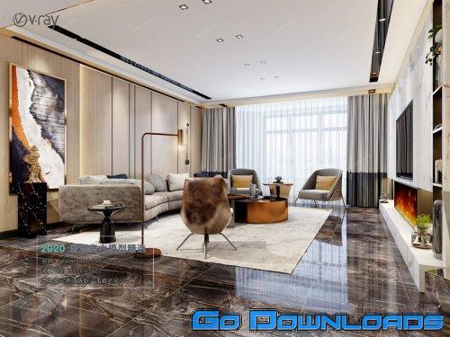 Modern style Livingroom Vray 42 Free Download