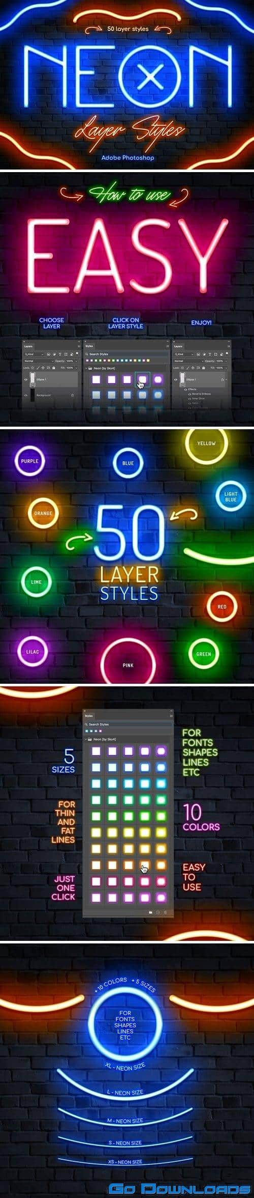 Neon Photoshop Layer Styles Free Download