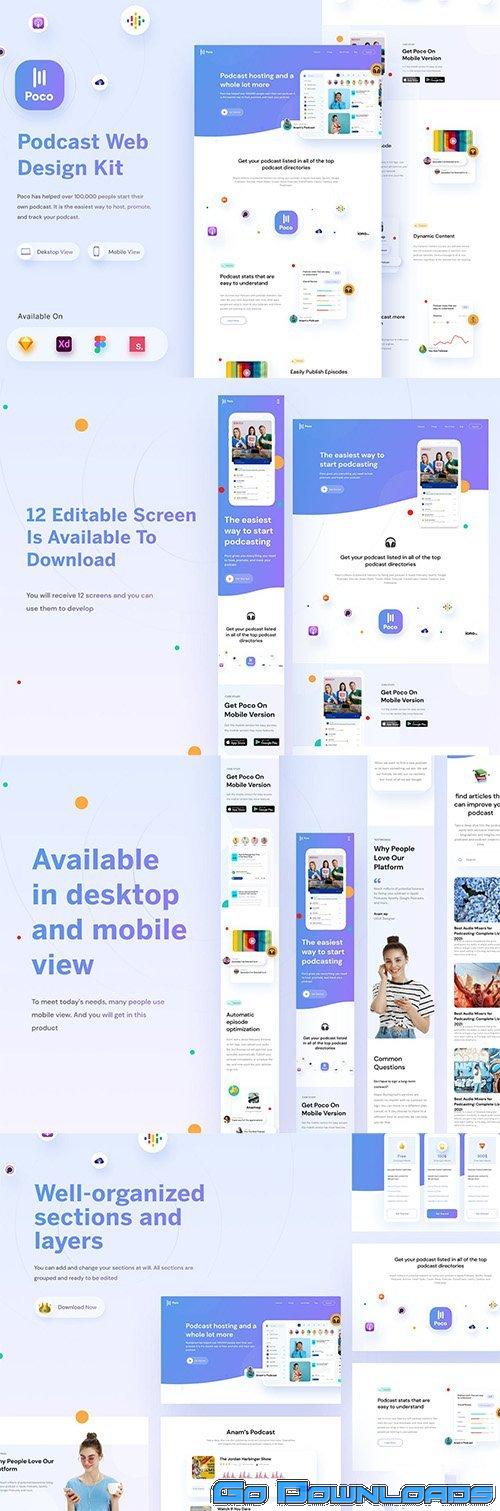 Poco Podcast Web Design Kit Free Download