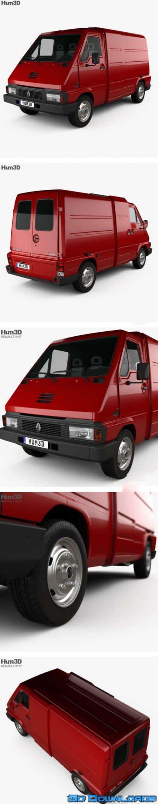 Renault Master Panel Van 1980 3D model Free Download