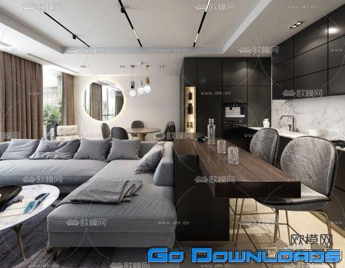 SVOYA studio modern living room dining room 3d model 1021090 Free Download