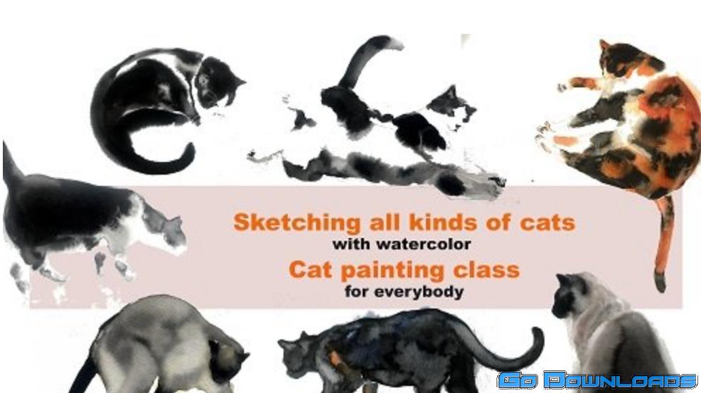 Sketching all kinds of cats with watercolor – cat painting class for everybody