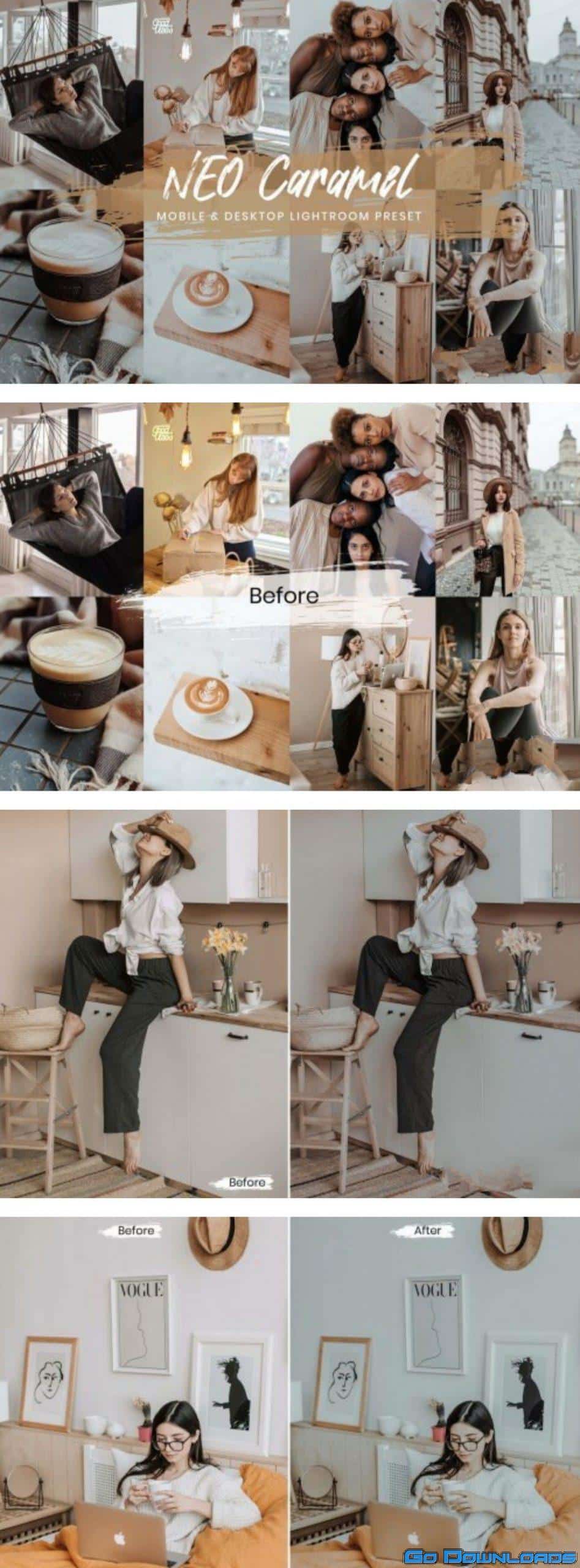 CreativeMarket 15 Mobile Lightroom Presets Caramel 6133561 Free Download